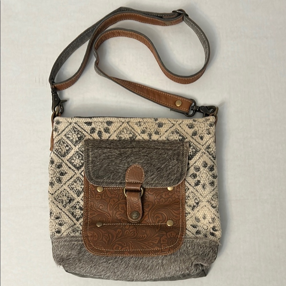 MYRA BAGS LEATHER MANIA SHOULDER CROSSBODY BAG